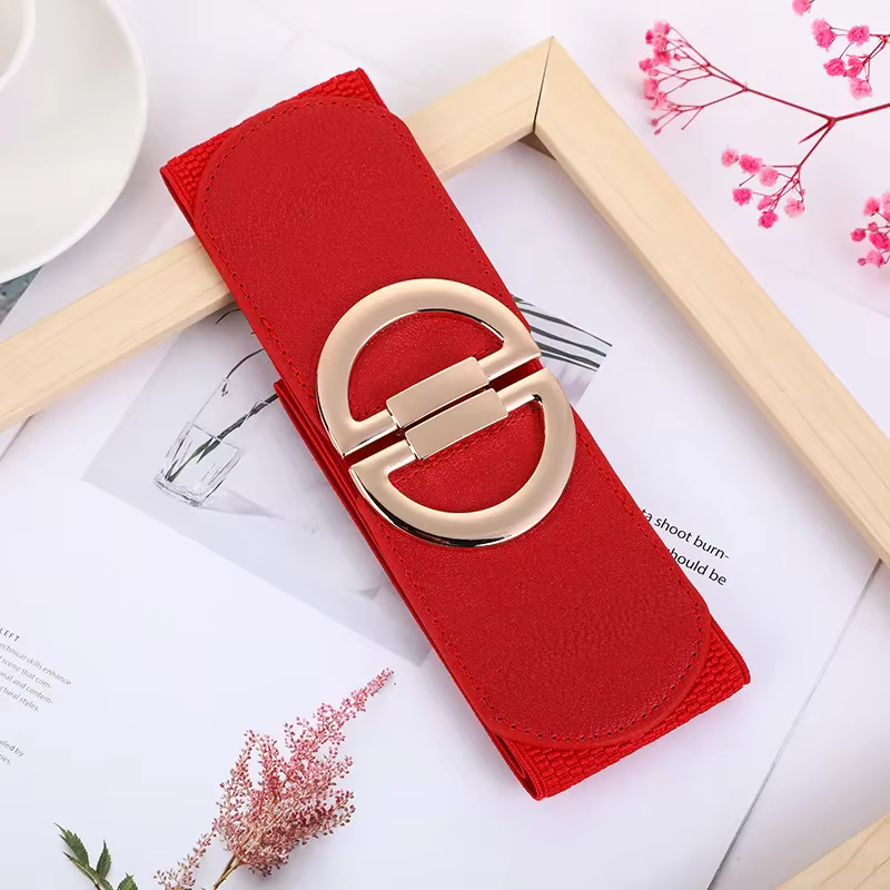 Ceinture de Styliste en Tricot pour Femme, Paire Or, Noir, artificiel astique, Large, Blanc, Rouge, 