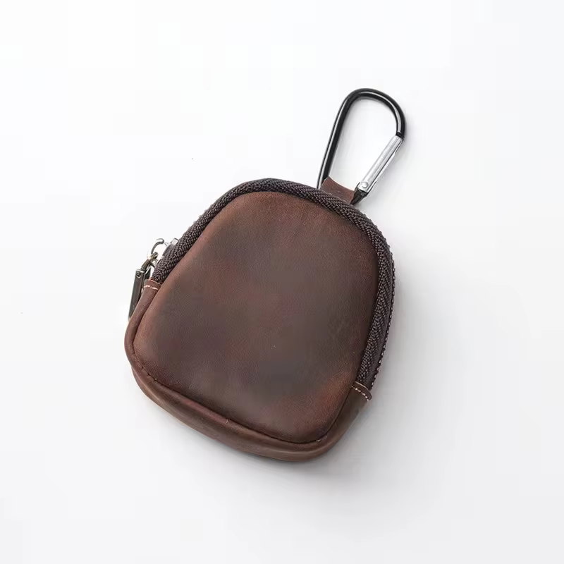 Portefeuille en cuir PU, style vintage avec petite poche zippée, adapté aux pièces de monnaie, aux a