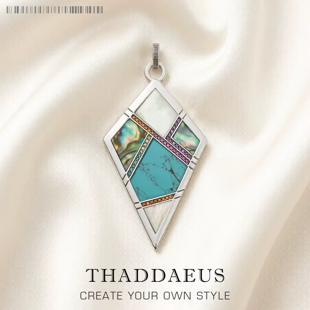 Pendentif porte-bonheur significatif, Bijoux ethniques au Design graphique européen, en argent Sterl