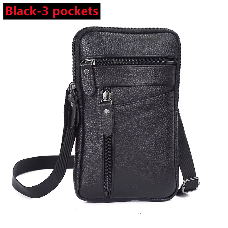 Sac banane en cuir pour homme, sac pour téléphone portable, ceinture de port, sport en plein air, un