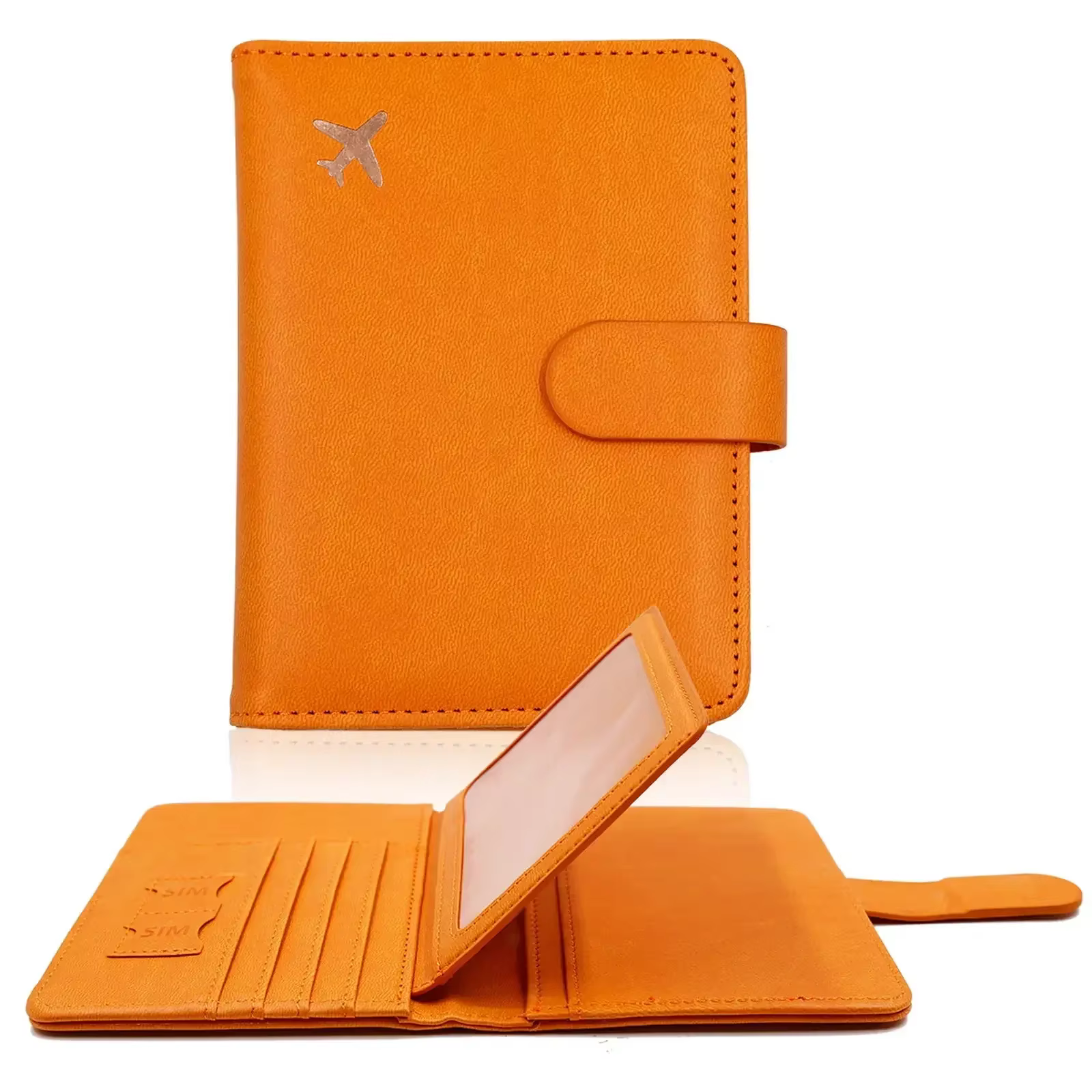 Couverture de passeport en cuir PU pour hommes et femmes, porte-passeport de voyage avec porte-carte