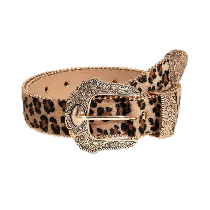 652F 2000s ceinture pour femmes ceinture décorative pour pantalon jupe léopard ceinture populaire ce