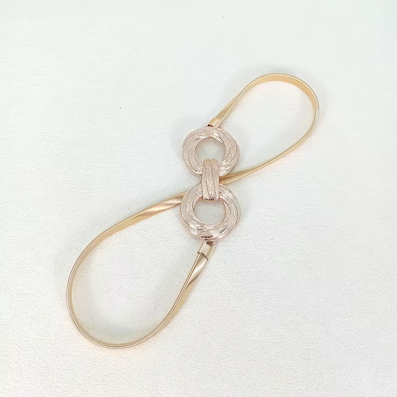 Ceinture en métal élégante pour femmes, haut de gamme, chaîne de luxe, boucle ronde, décoration de r