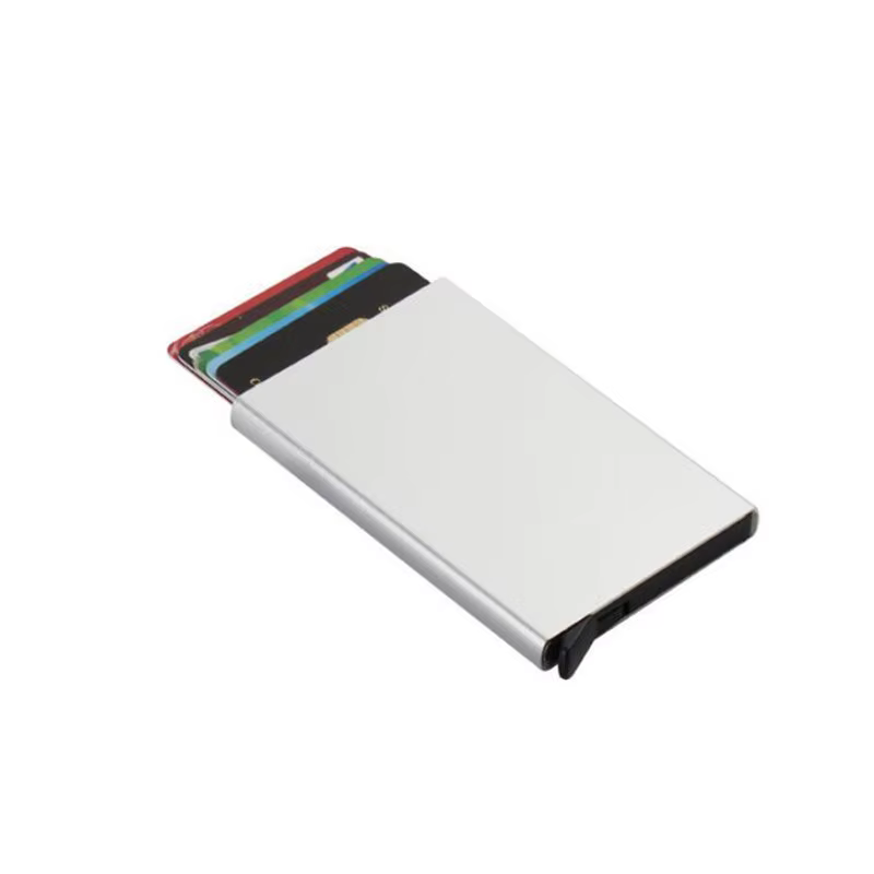 Porte-cartes pour hommes, 1 pièce, blocage RFID, en aluminium, portefeuille fin, sac à monnaie, anti