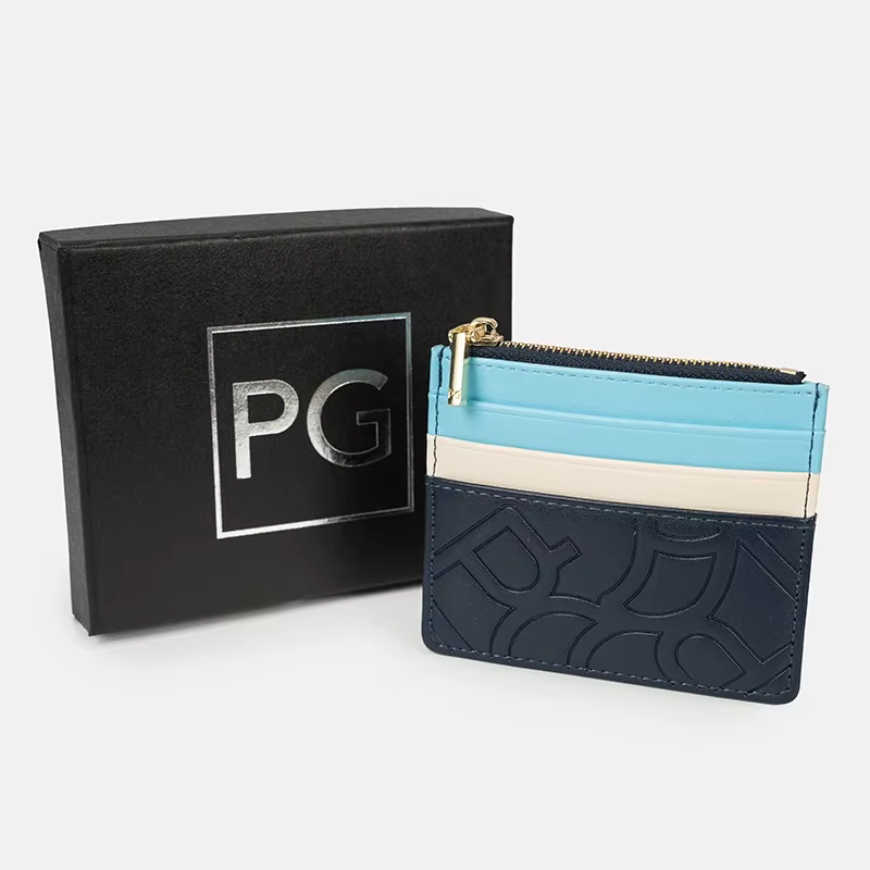 Portefeuille pour femme PG, design ultra fin, design à couleurs contrastées, grande capacité, emplac