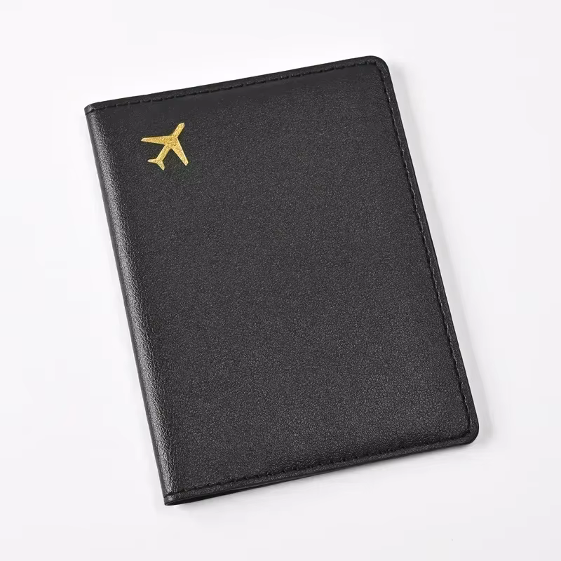 Porte-passeport de voyage en cuir PU pour hommes et femmes, couverture de passeport, clip de billet,