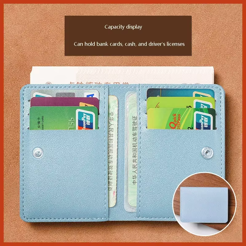 Nouveau Portefeuille Pliable Minimaliste 2026 avec Bouton – Porte-Cartes en Cuir Souple pour Femmes