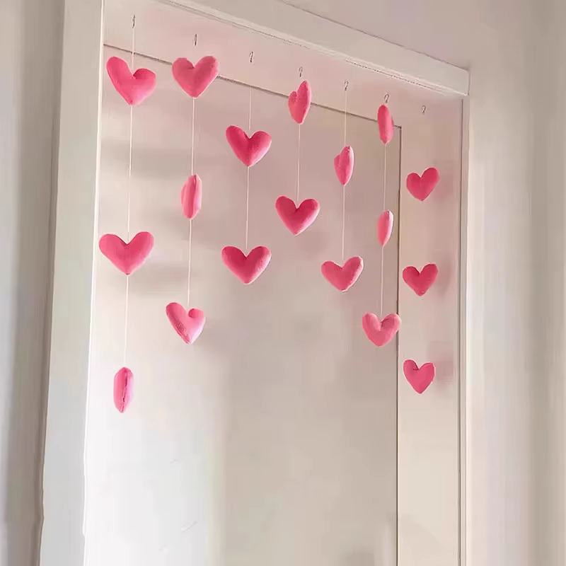 Rideau suspendu de porte romantique en forme de cœur, Style coréen, pendentif de chaîne, cloison de 