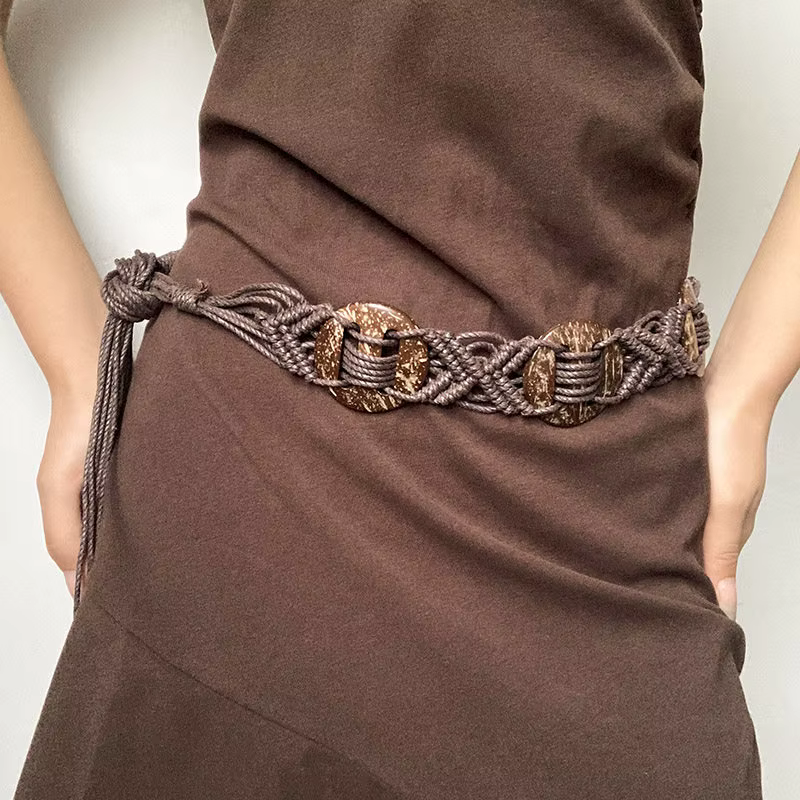 Ceinture tressée pour femme, accessoire de jupe nouveau style, chaîne de taille au design original, 