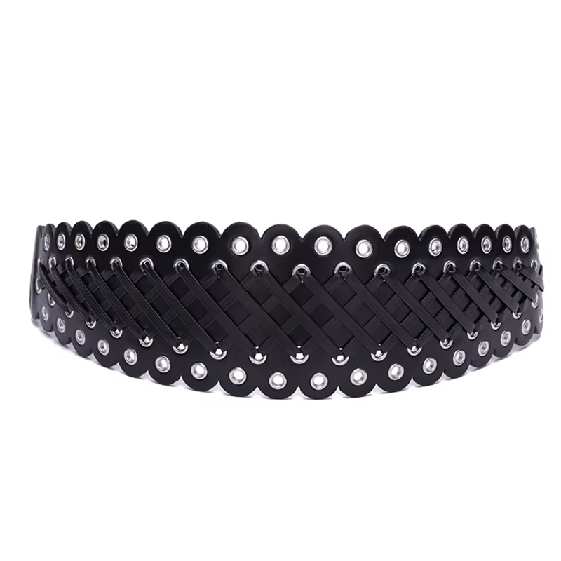 Ceinture Corset à Rivets Larges pour Femme, Marque de Luxe, Style Punk Gothique, Tendance Pop Y2K, C