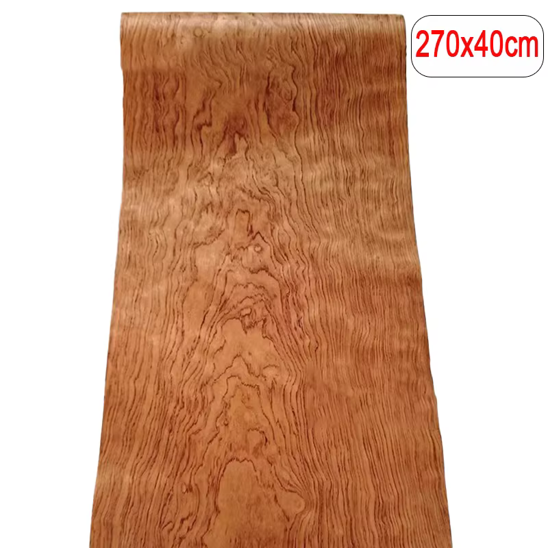 Placage en bois de rose naturel 270x40cm, feuille entière de 0.2mm, matériaux de décoration et de ré