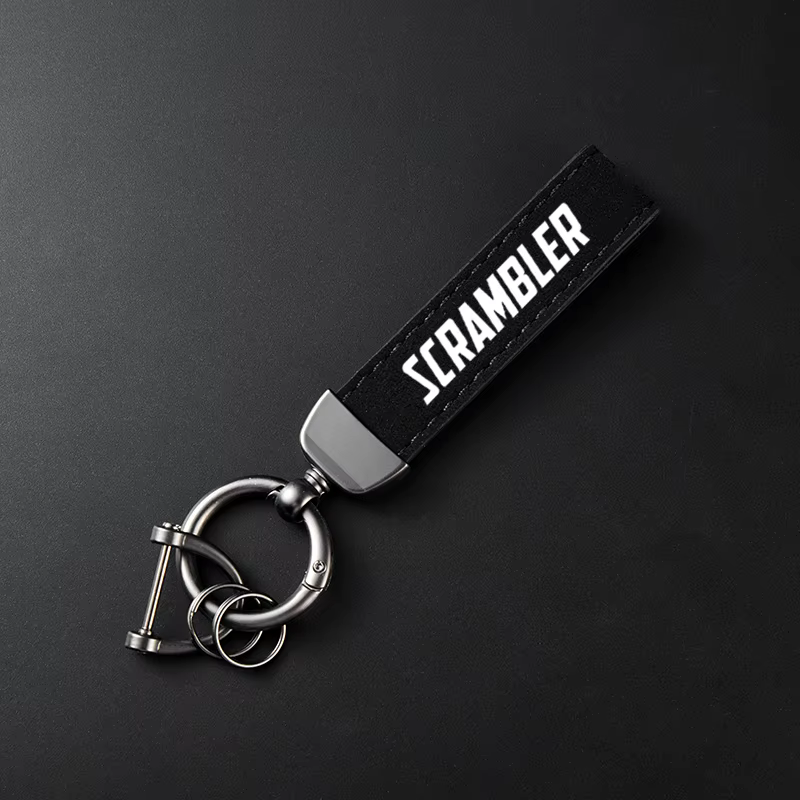 Porte-clés de moto en cuir et daim de haute qualité, pour Ducati Scrambler 400 800 1100 2014-2025, a