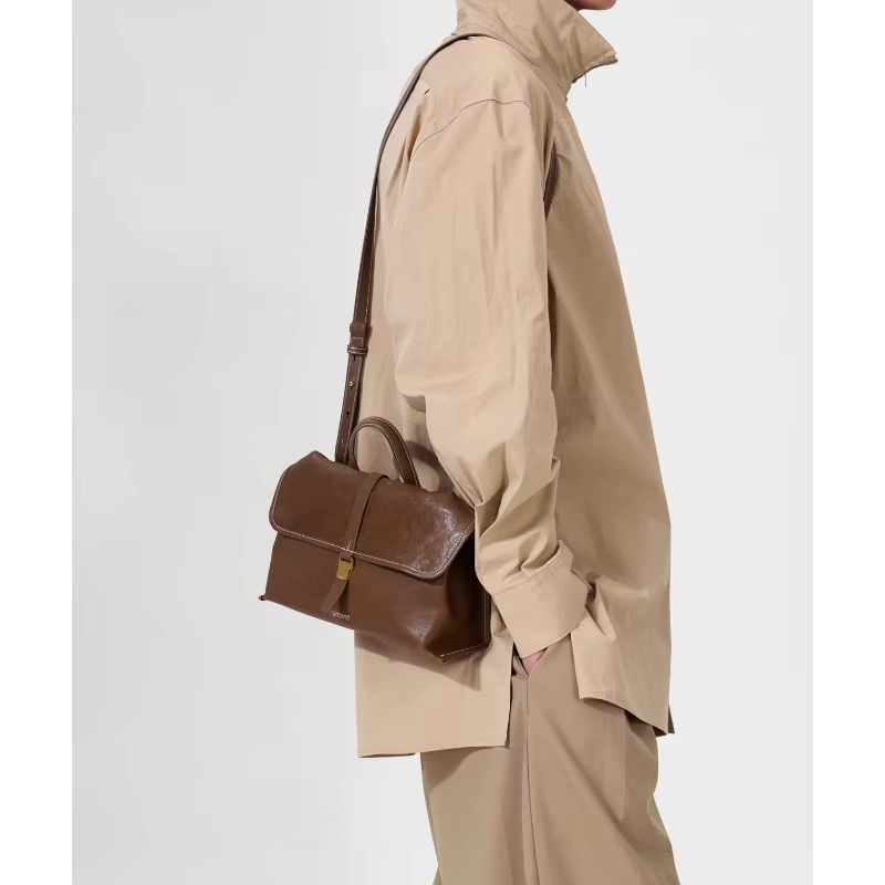 Songmont – petit sac à bandoulière de voyage en cuir de vache tanné végétal, sac à bandoulière
