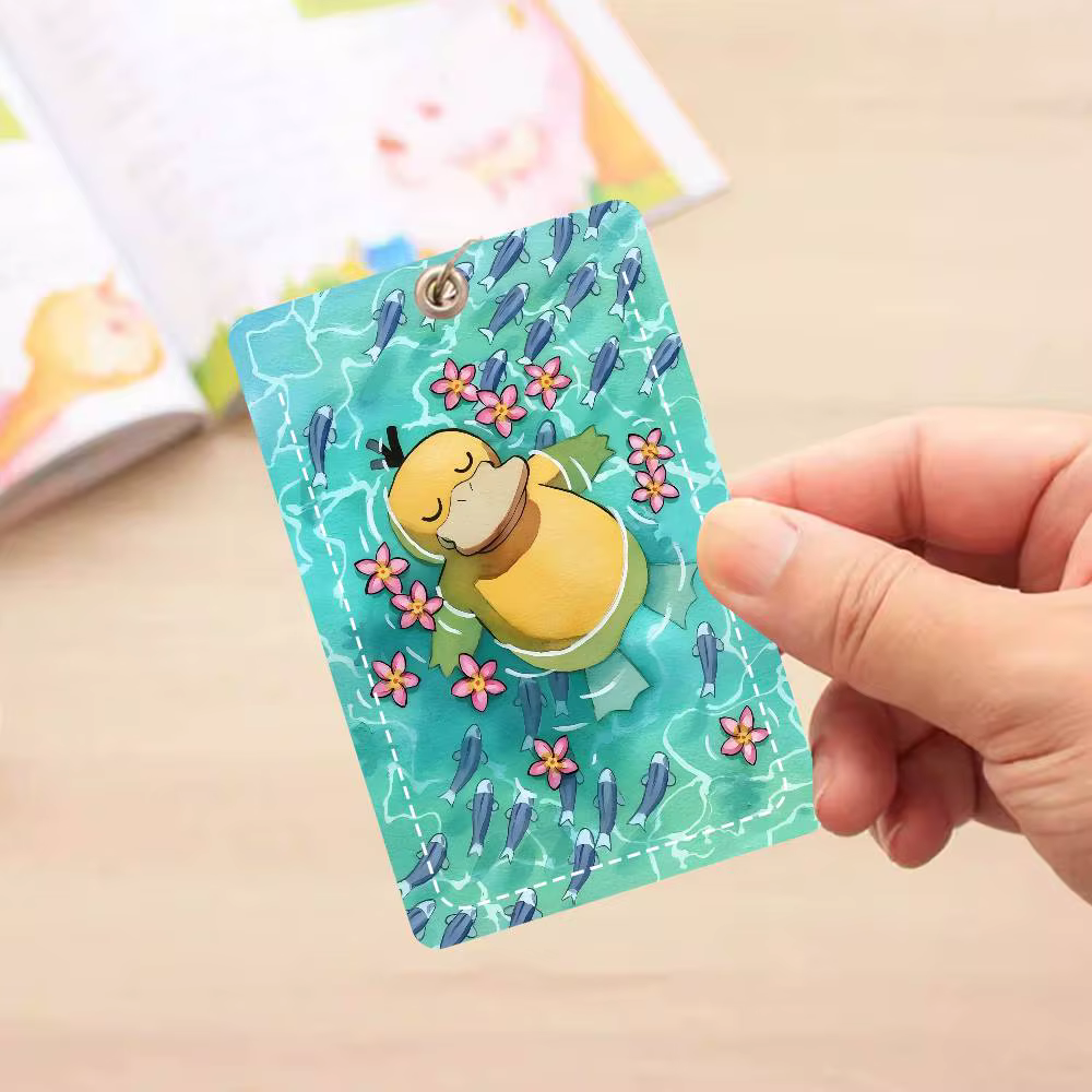 Portefeuille en cuir minimaliste P-Psyduck-s-G-Gengar-s, 1 pièce, protection lisse pour cartes d'ide