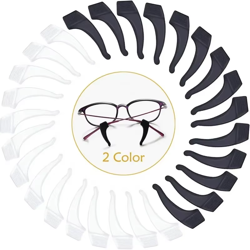 Crochet d'oreille en Silicone antidérapant pour lunettes, 2/40 pièces, fixation de support de mancho