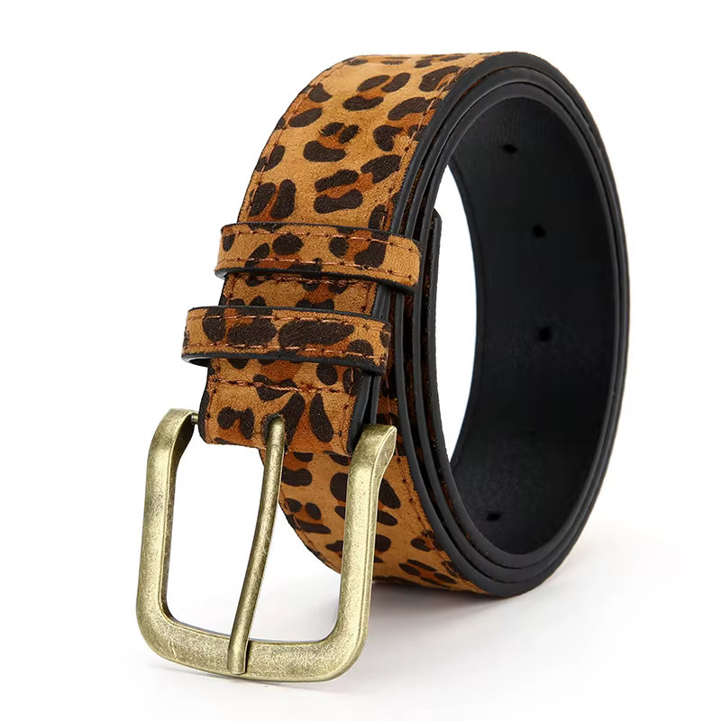 Boho Style PU imprimé léopard ceinture femmes robe coupe ajustée femmes robe ceinture personnalisée