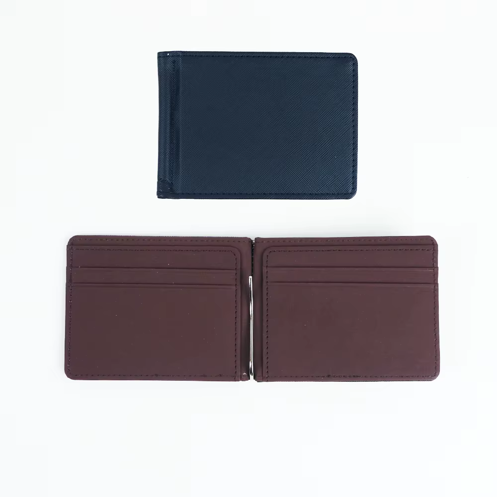 Portefeuille personnalisé pour homme, porte-cartes en PU, porte-monnaie, pince à billets, porte-doll