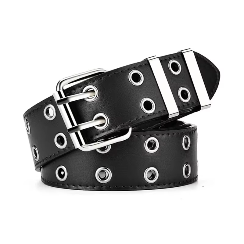 Ceinture femme grande taille Double trou hommes ceinture Punk Hip Hop Rock Style sous-culture Y2K ce