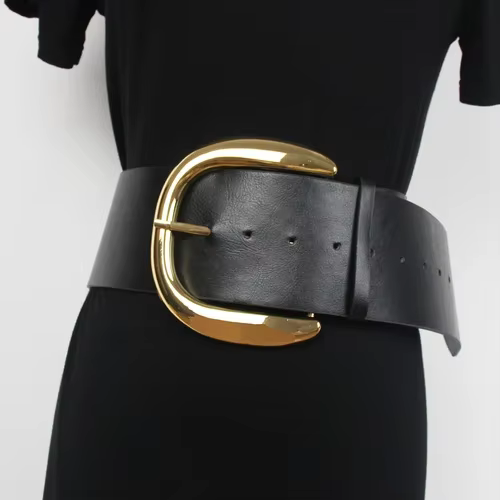 Grande boucle en métal ceinture de taille femmes Vintage marque de luxe concepteur large ceinture en