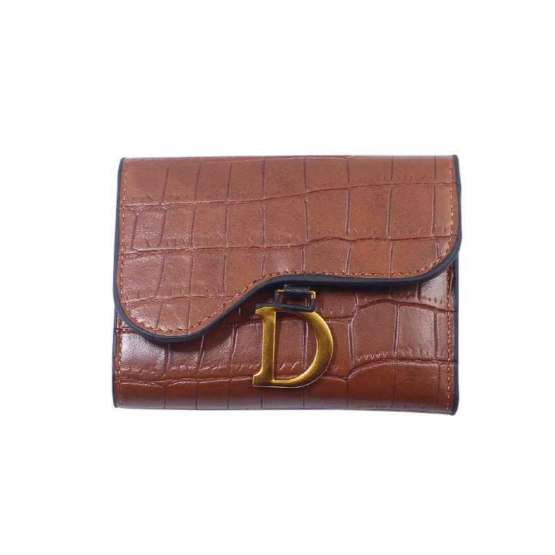 Petit portefeuille court pour femmes, porte-cartes en cuir de marque de luxe, pochette pour femmes, 