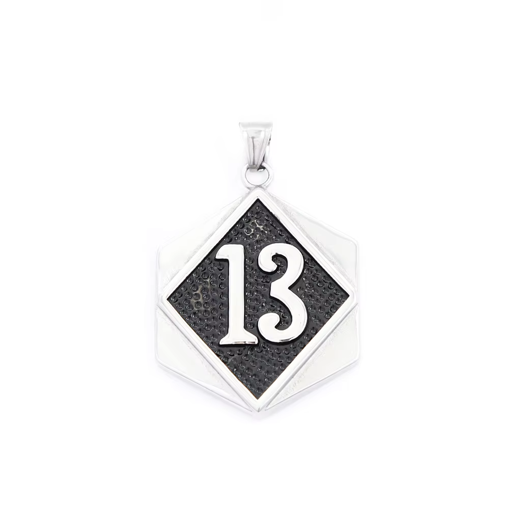 Colliers pendentif numéro porte-bonheur pour hommes et femmes, acier inoxydable SION L, bijoux hip h