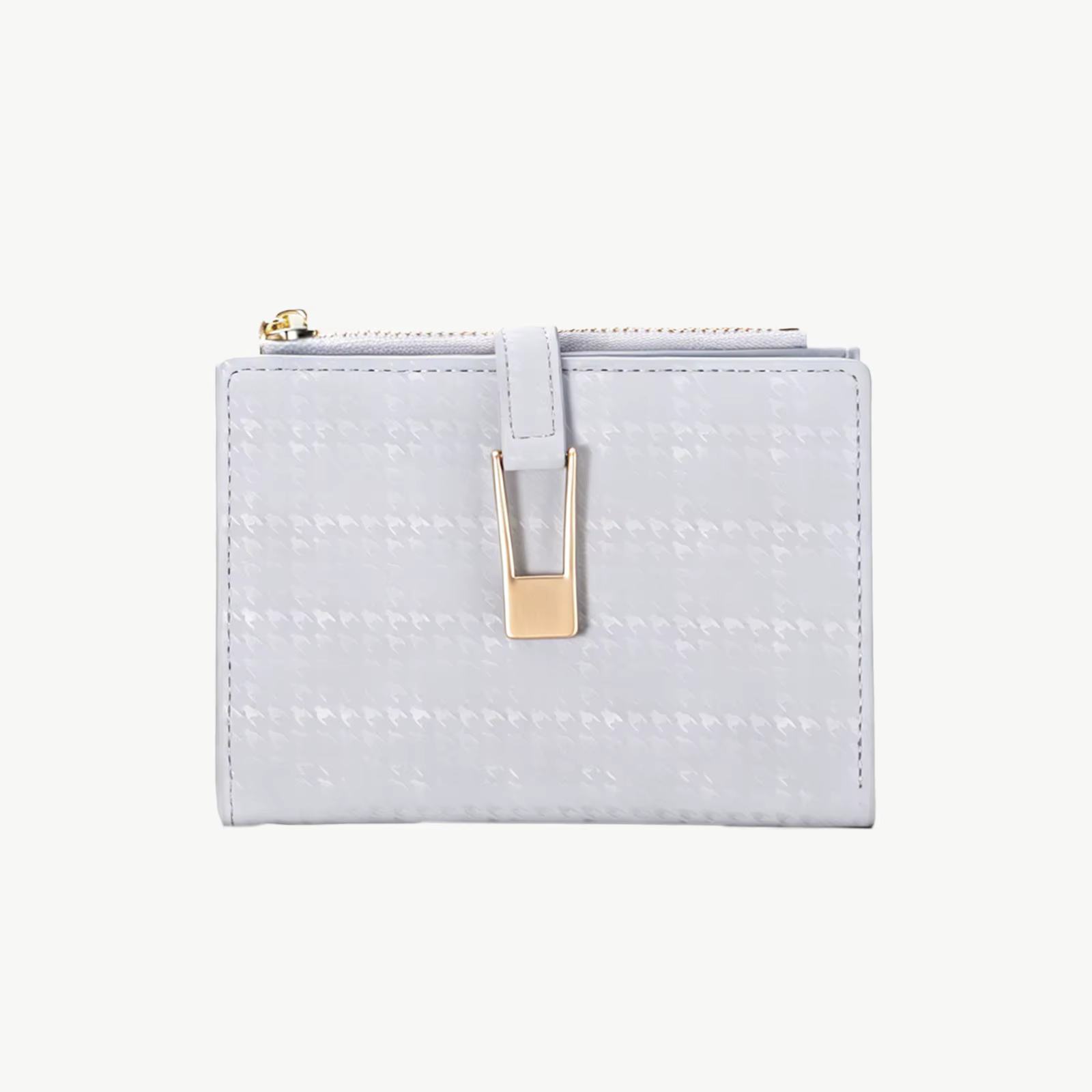 Portefeuille court pour femme en cuir PU, motif foncé, texture raffinée, poche à monnaie zippée, sac