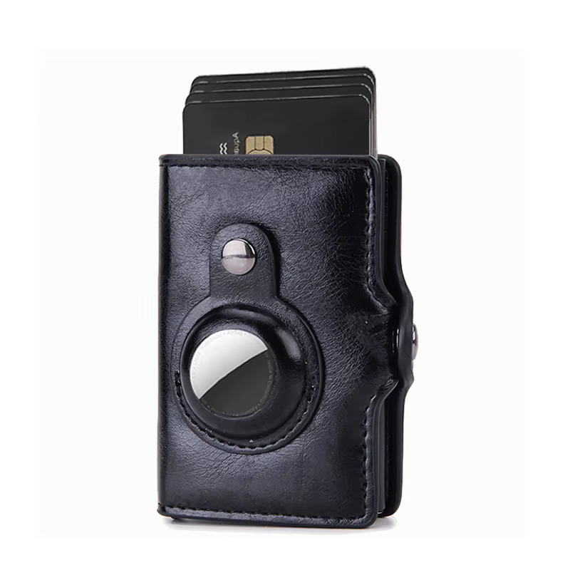 Porte-carte Rfid en carbone pour hommes et femmes, portefeuille Airtag, sac d'argent, porte-monnaie