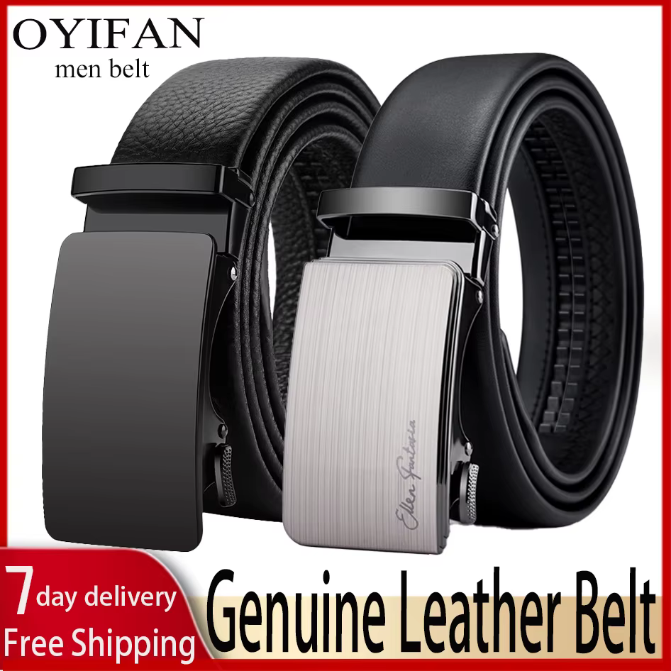 OYIFAN hommes ceinture en cuir véritable ceinture pour hommes alliage boucle cliquet ceintures homme