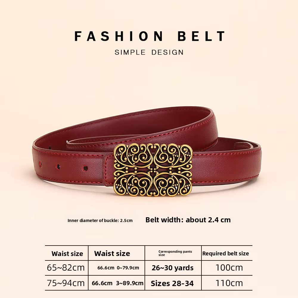 Nouvelle ceinture pour femme, accessoire décoratif polyvalent, ceinture élégante de style vintage Ma