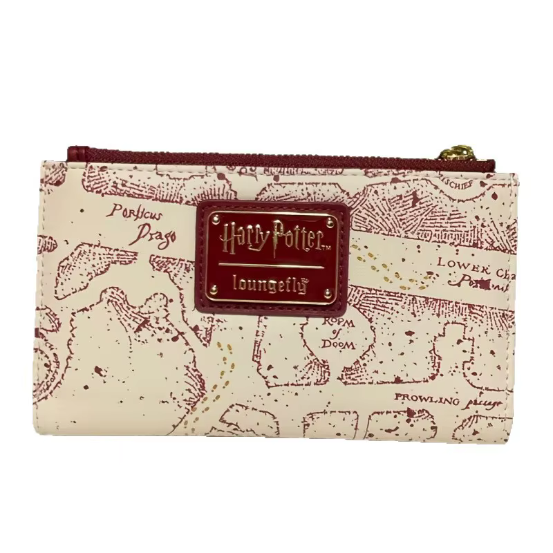 Nouvelle série Loungefly Harry Potter : Portefeuille long à fermeture éclair imprimé carte, sac à ma