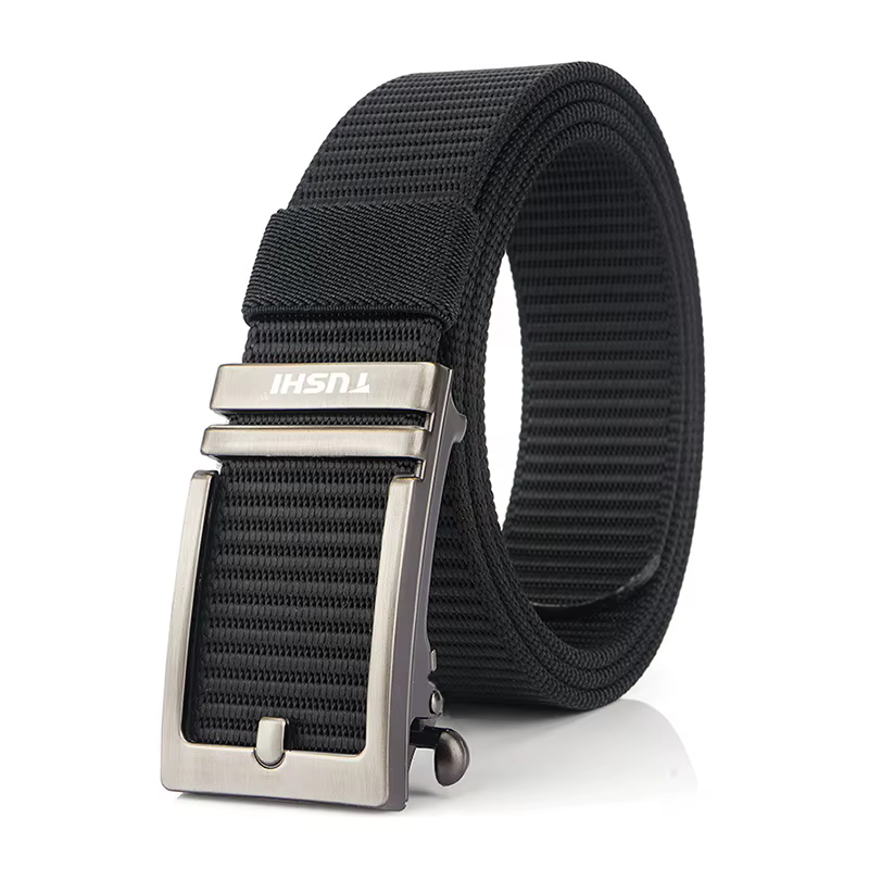 KOLBER Ceinture Décontractée Épaisse Pour Hommes Métal Boucle Automatique Souple Véritable Nylon Cei