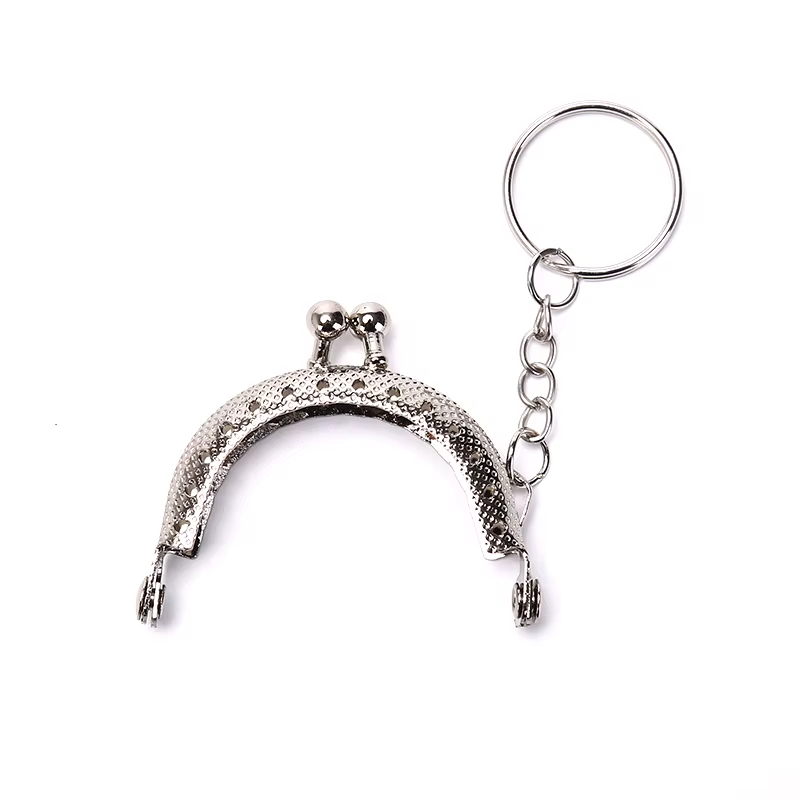 Porte-monnaie 5cm, cadre métallique avec porte-clés, cadre en arc, serrure à fermoir à baiser, 1 piè