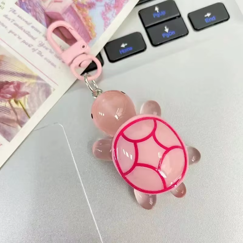 Porte-clés tortue mignon qui brille dans la nuit pour femmes et filles, pendentif de sac à dos, tort