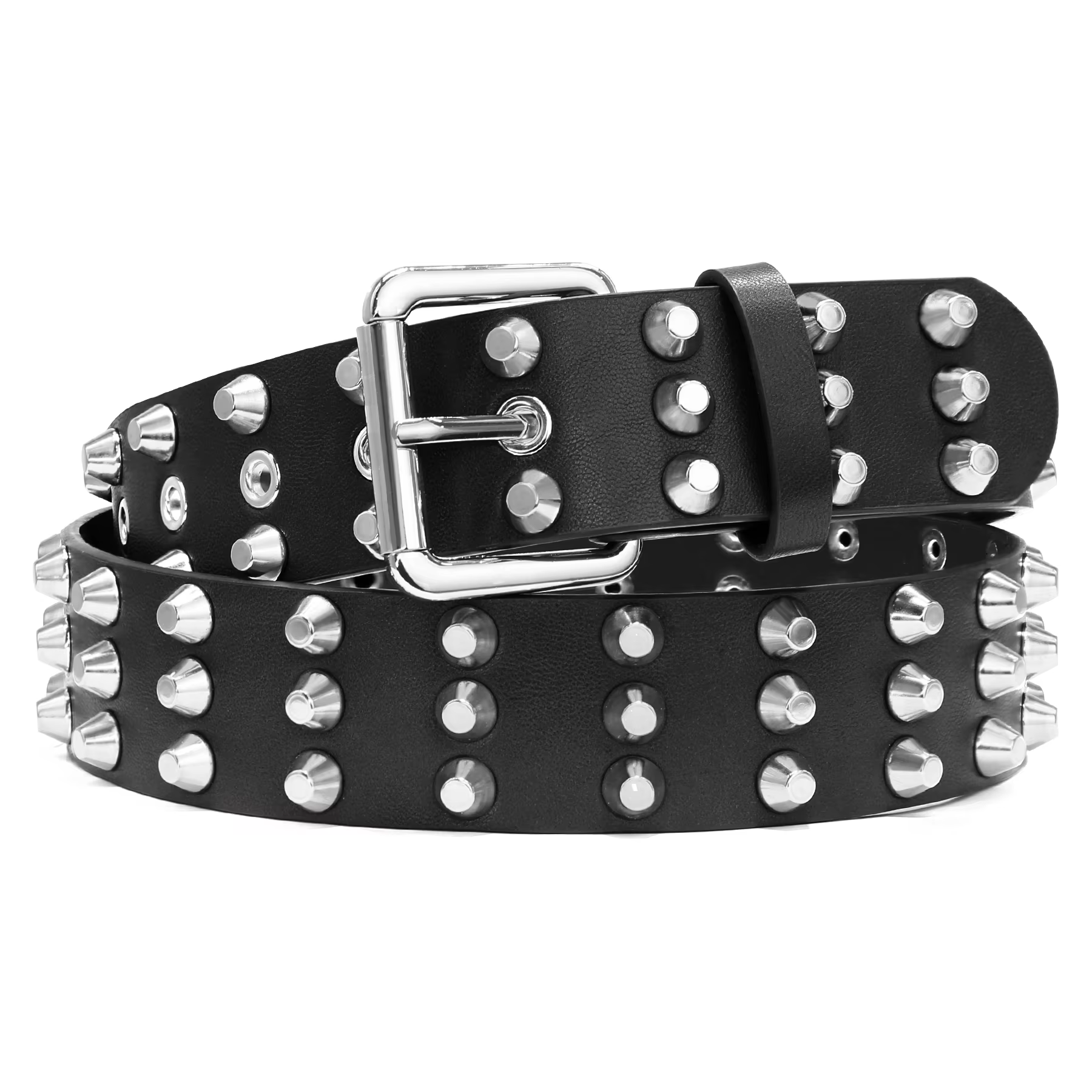 Ceinture cloutée Y2K pour femmes et hommes, ceinture en similicuir gothique punk avec rivets métalli