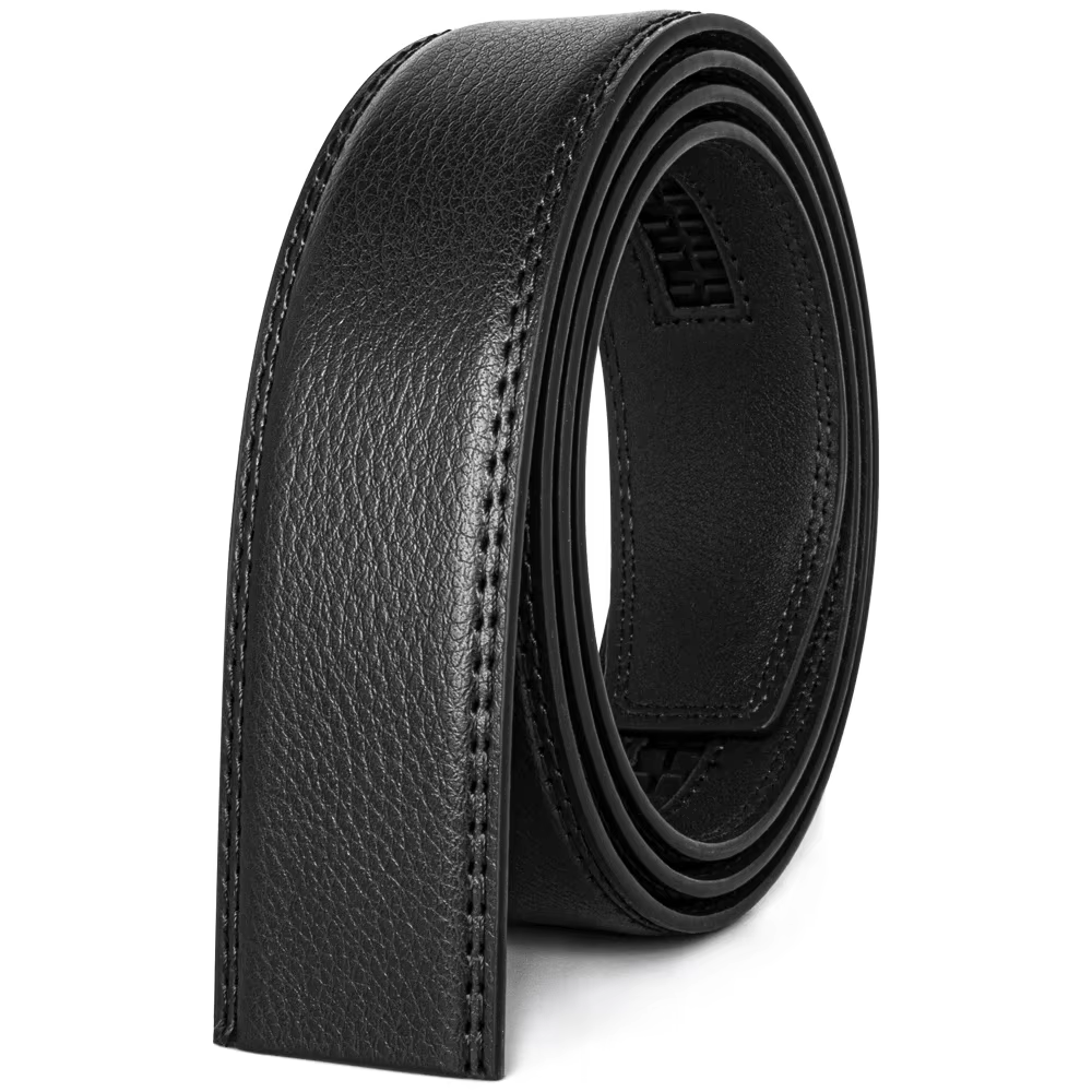 Ceinture de grande taille sans boucle pour boucle automatique, ceintures en cuir véritable sans bouc