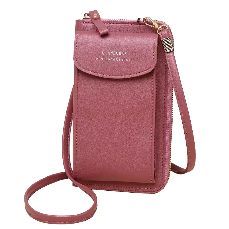 Portefeuille en cuir pour femmes, mini sacs, sangles, téléphone portable, grands porte-cartes, sac à