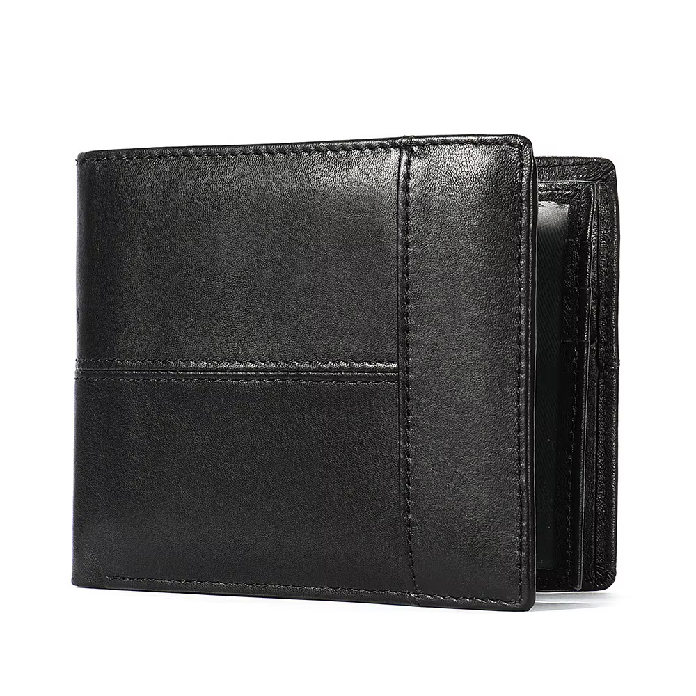 Portefeuille en cuir véritable personnalisé pour homme - style court - portefeuille horizontal multi