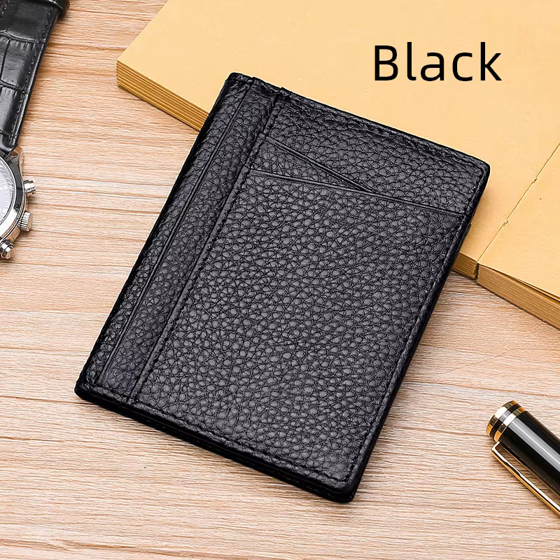 YUECIMIE portefeuille souple Super mince en cuir véritable Mini porte-carte de crédit portefeuilles 