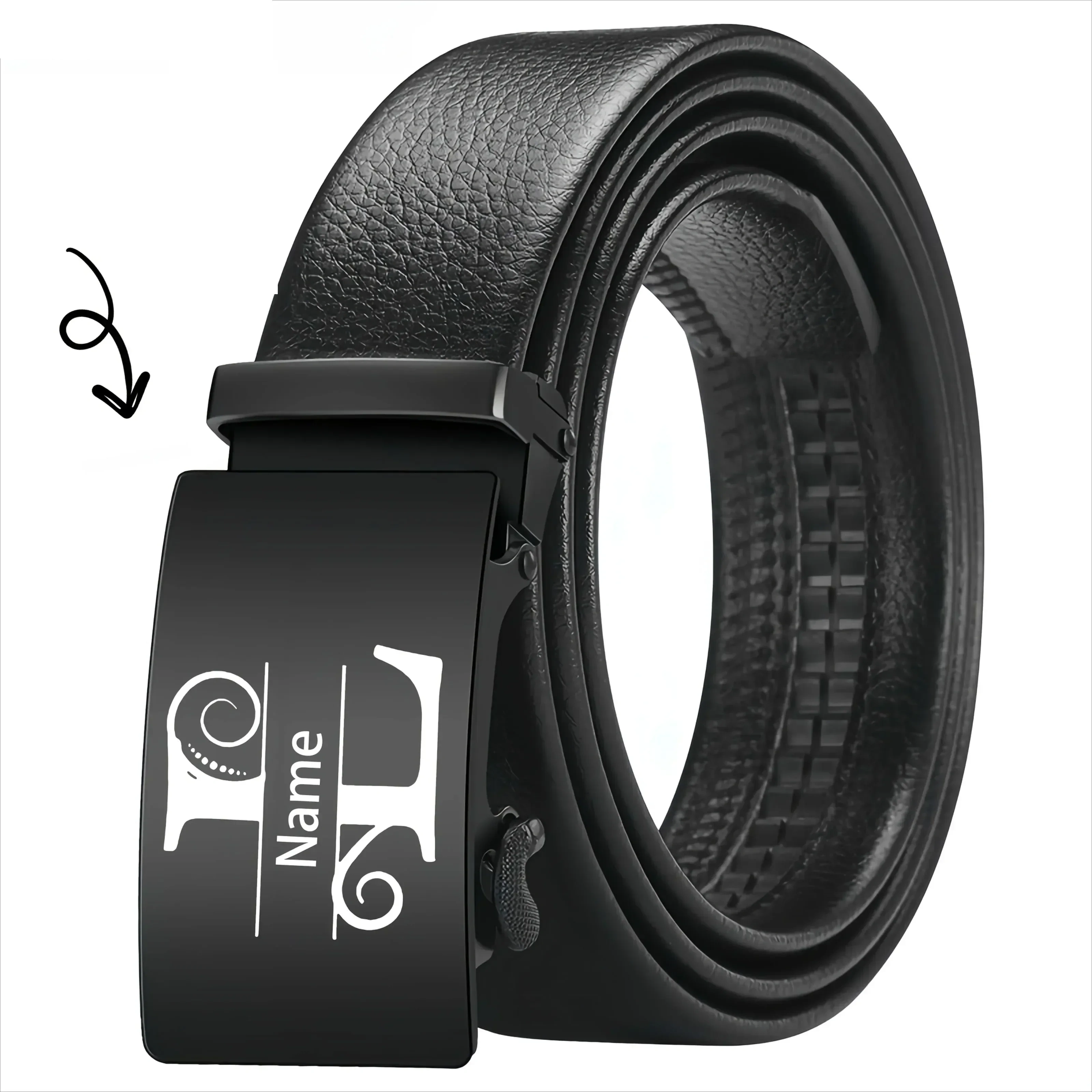 Ceinture personnalisée pour hommes, boucle automatique en alliage avec lettres gravées, cadeau pour 