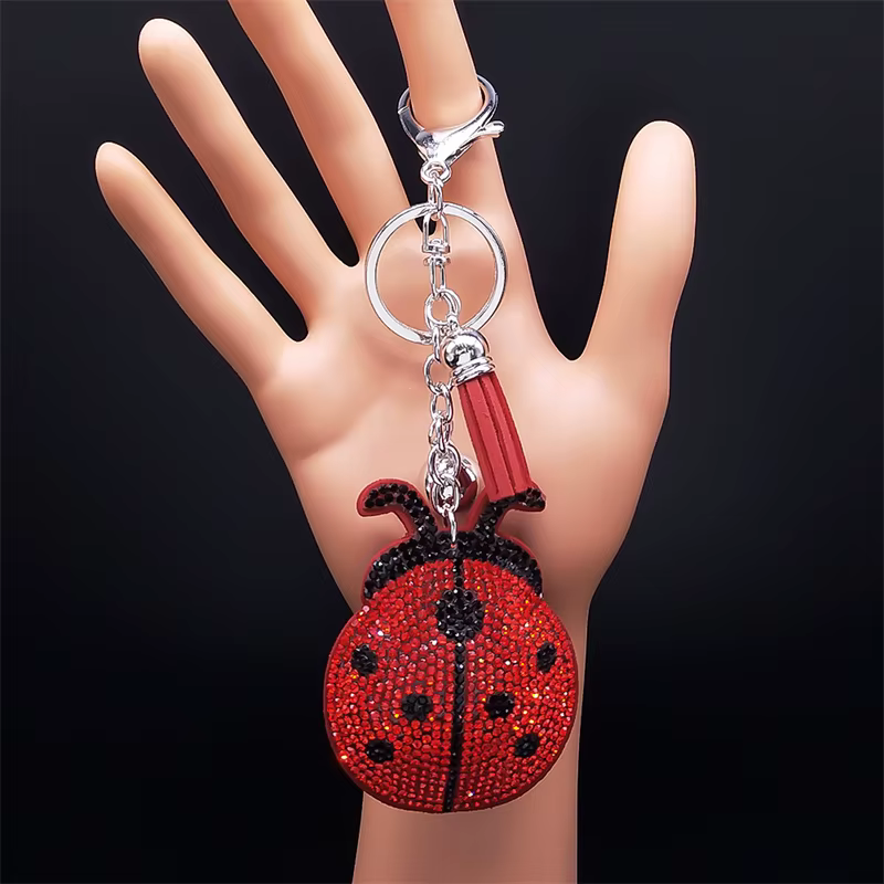 Coccinelle gland cristal porte-clés sac breloque pour femmes/hommes coccinelle porte-clés accessoire