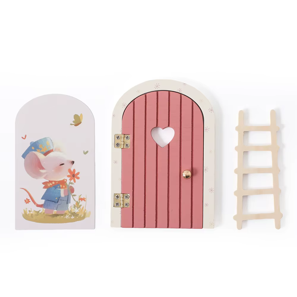 Décoration de porte d'elfe de dessin animé, maison de poupée, Mini décorations pour la maison, porte