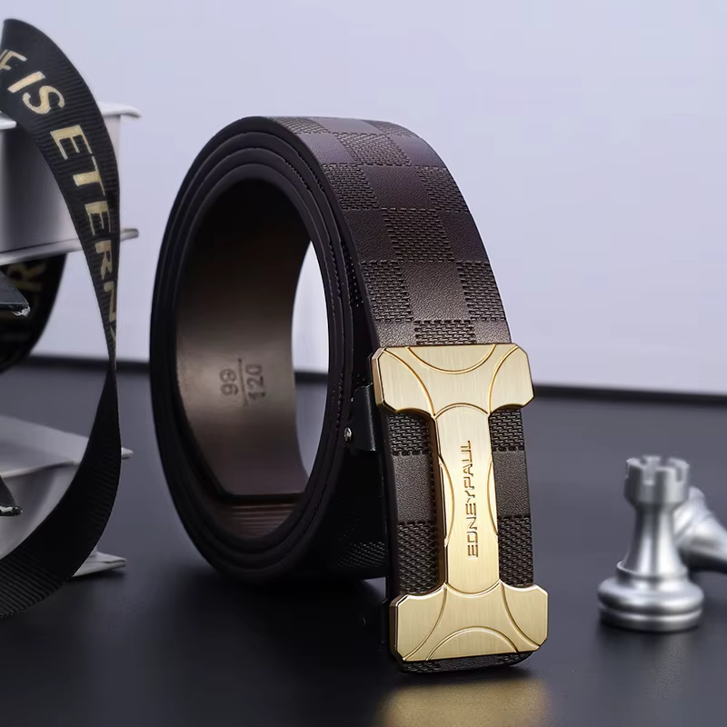 Ceinture d'affaires élégante pour homme avec boucle automatique en métal, design durable pour un usa