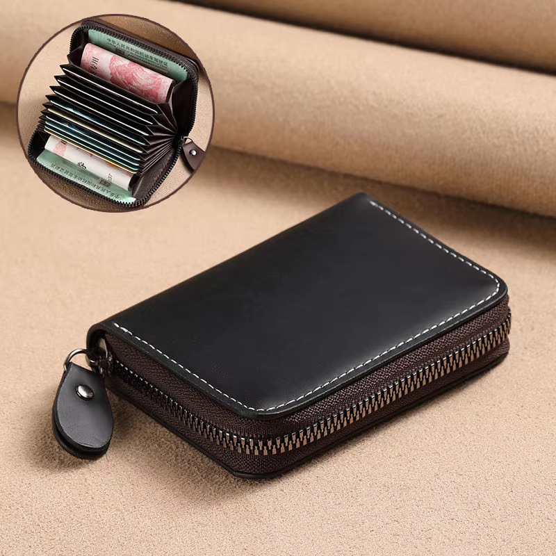 Porte-cartes de visite en cuir PU pour homme, porte-cartes bancaires, porte-cartes d'identité, porte