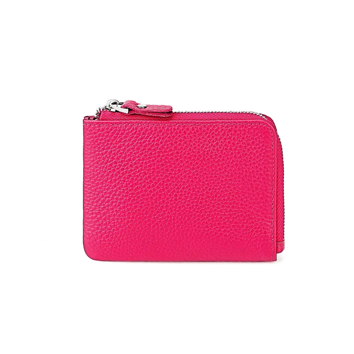Portefeuille en cuir véritable tendance pour femmes, design pratique avec fermeture éclair, porte-ca