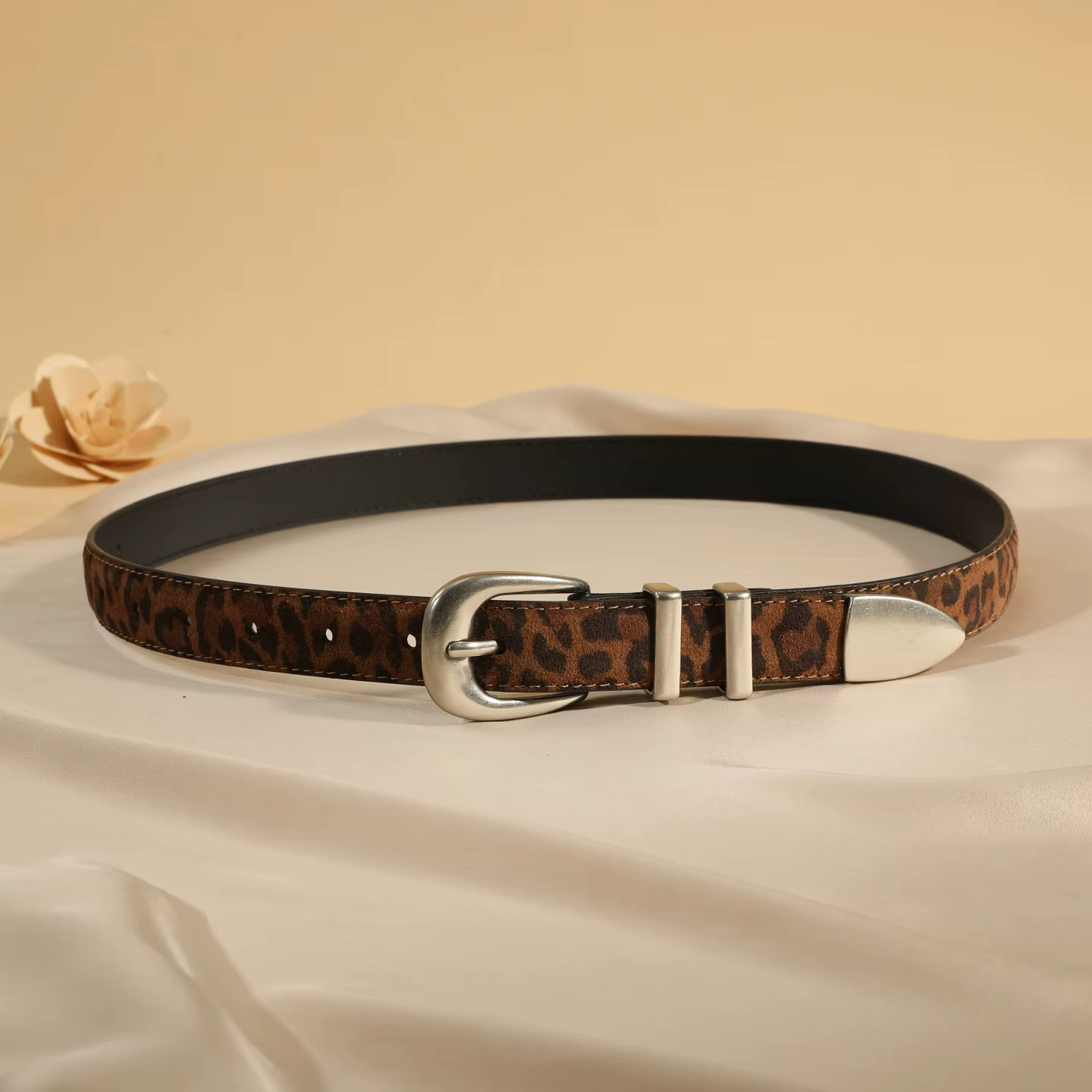Ceinture imprimée léopard pour femmes, ceinture imprimée d'animaux pour femmes, ceinture de taille e