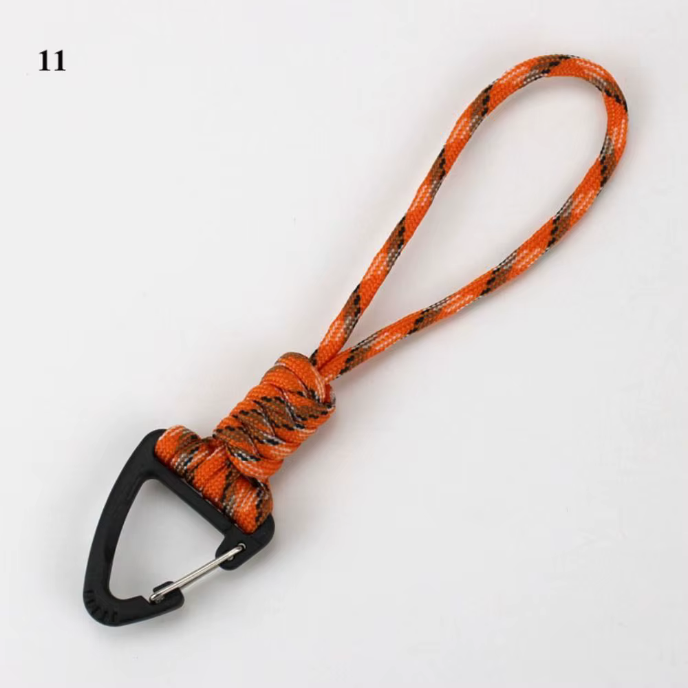 Porte-clés en paracorde de haute qualité et haute résistance, 20 styles, cordon rotatif, boucle, cor