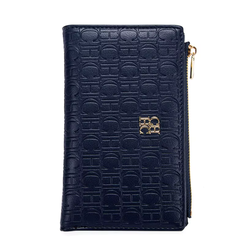 CHCH Portefeuille pour femme Slim à deux volets avec fermeture éclair et poche pour pièces de monnai