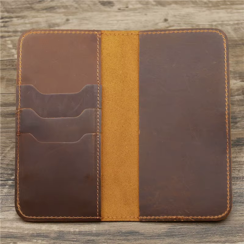 Meilleur portefeuille personnalisé en cuir véritable pour hommes avec porte- chéquier Long portefeui