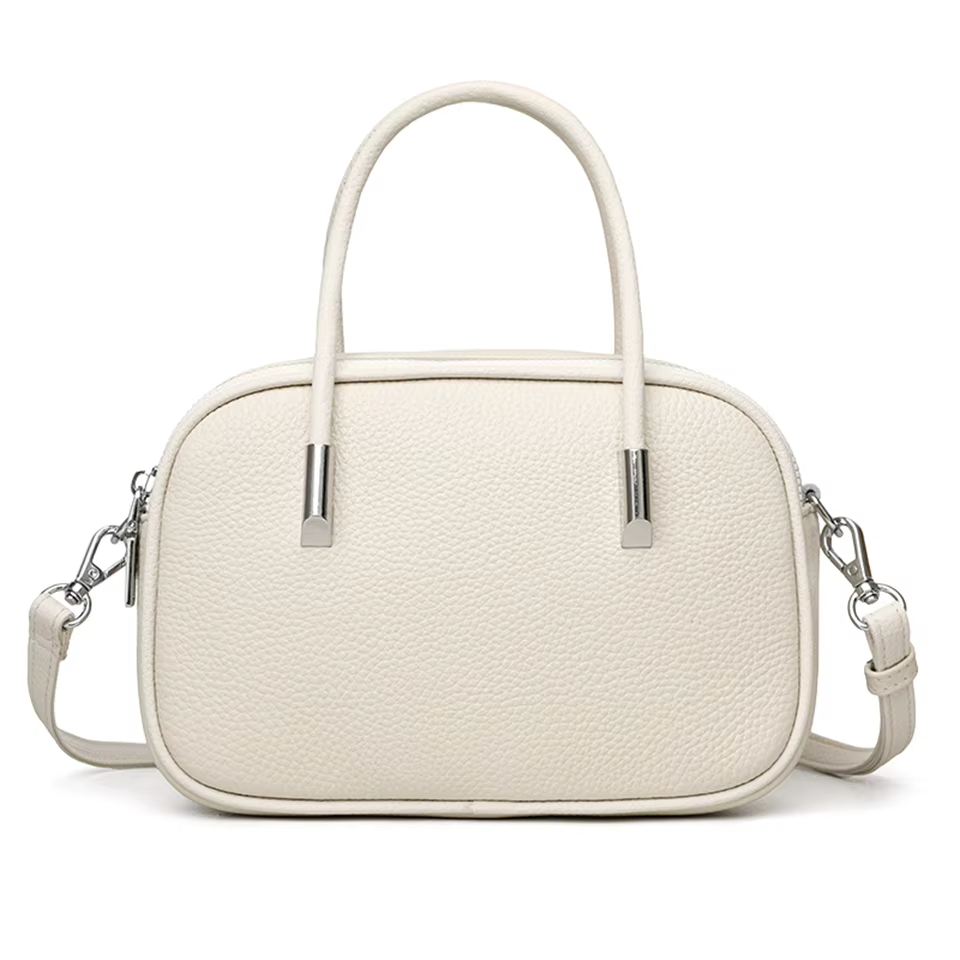Sac bandoulière en cuir véritable pour femme, sac à l'épaule simple et tendance, sac messager en cui