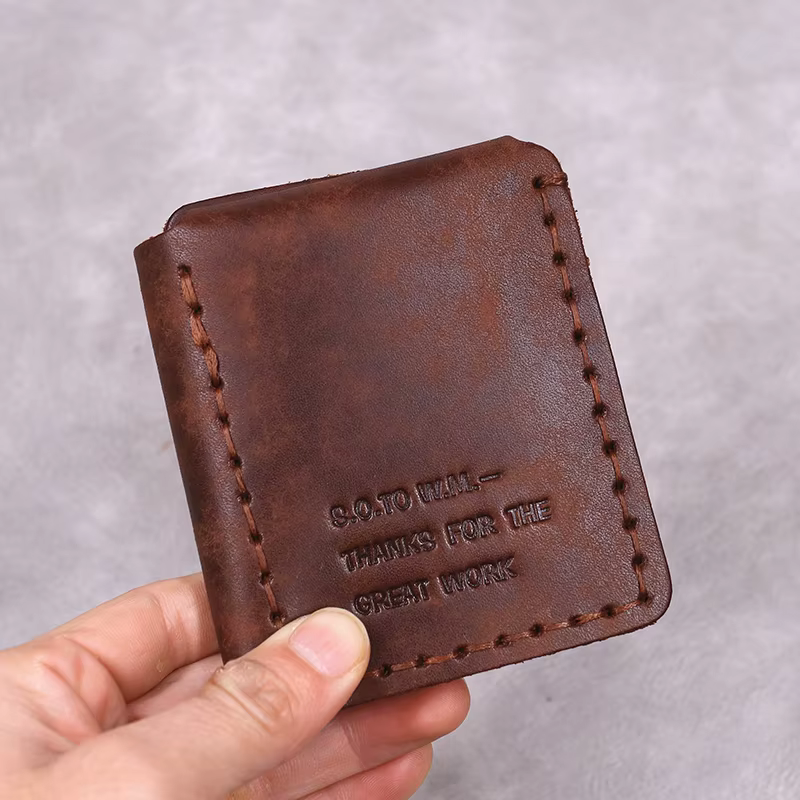 100% cuir véritable la vie secrète de Walter Mitty portefeuille pour hommes Vintage à la main en pea